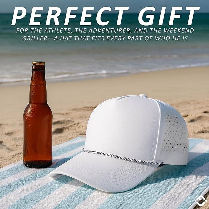 Funky Junque - Wholesale Baseball Cap - Unisex - Blank Laser Cut Golf Rope Cap - White4