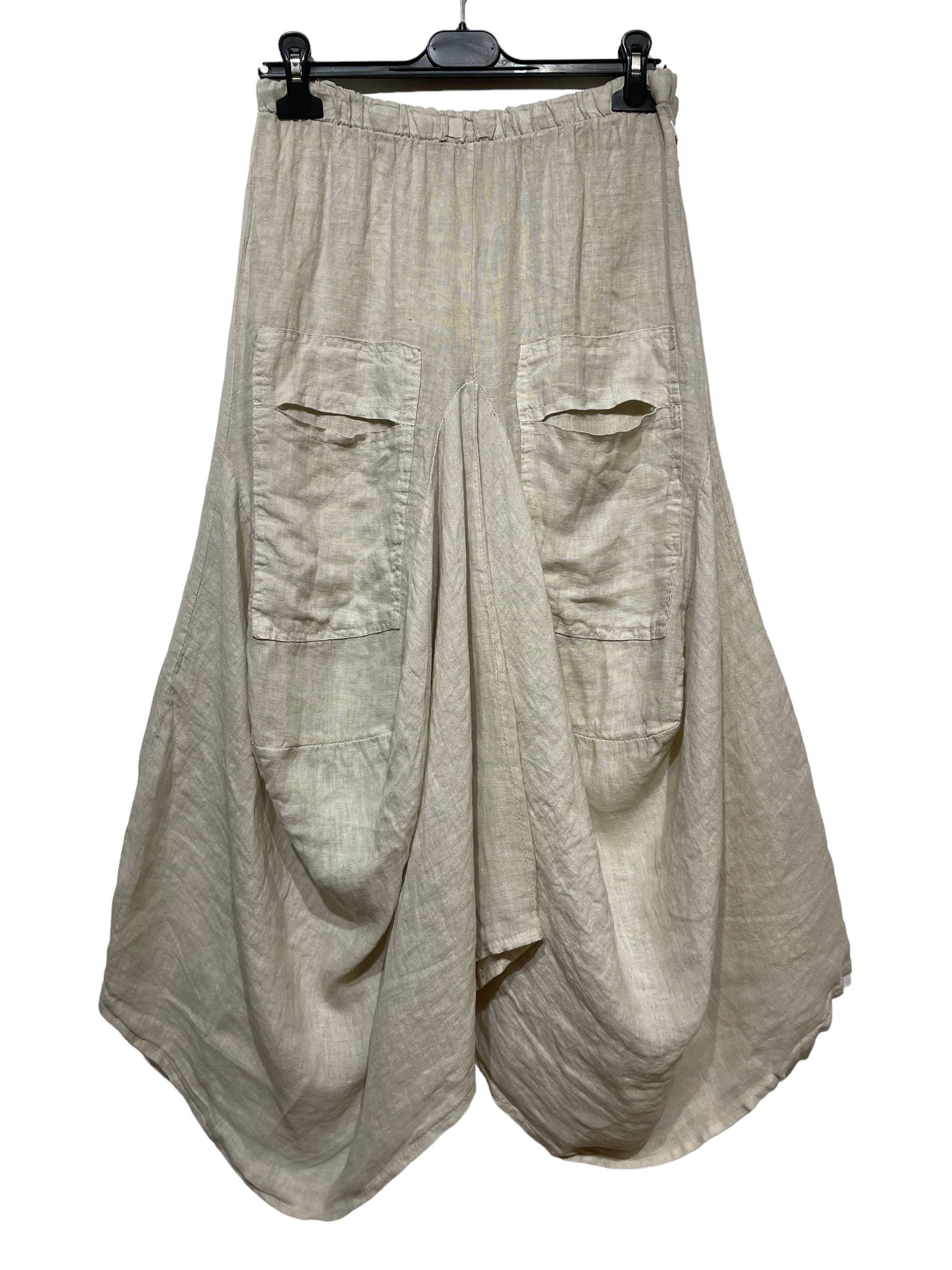 LINEN & COTTON HOUSE - Wholesale Jumpsuit - Women's - LINEN SAROUEL SKIRT WITH POCKETS 9917 66332