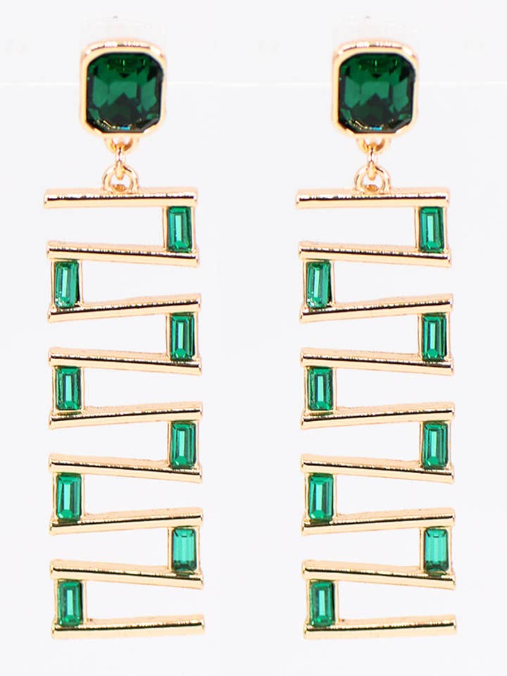 BOUCLE D'OREILLE EN FORME DE BAQUETTE LG TXT 25E-3176 pour la vente par anbfashion