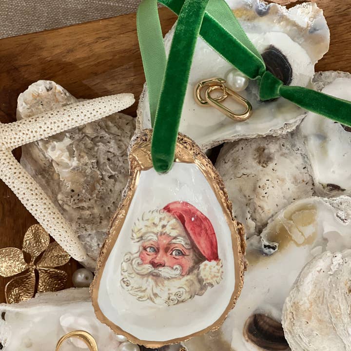 Ornamento de Ostra com Papai Noel Vintage por atacado de Coast & Canyon Shop