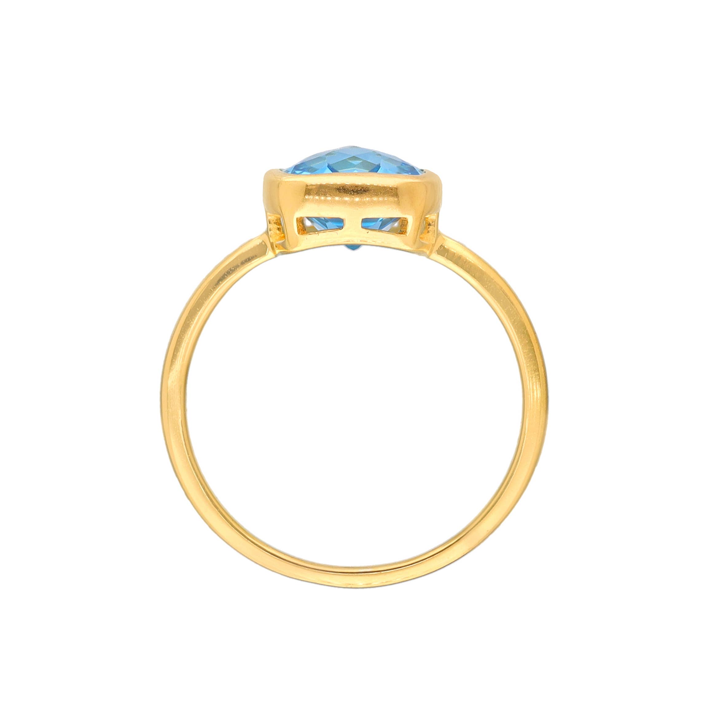Tiramisu - Wholesale Single Stone/Solitaire Ring - Gold Plated 925 Silver Azure Embrace London blue Topaz Ring4