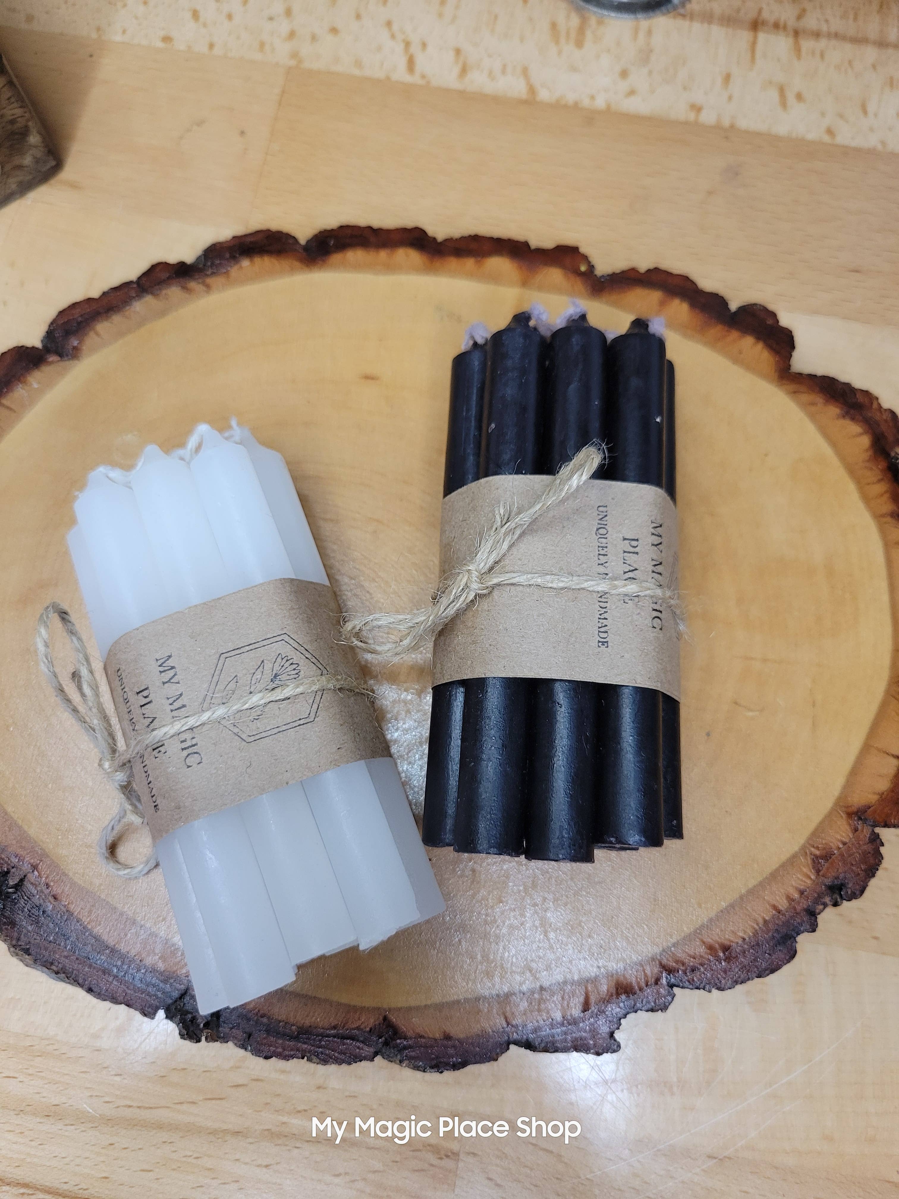 My Magic Place Shop - Vente Bougies/bougeoirs coniques - Lot de 10 bougies magiques colorées, bougie carillon 4 pouces0