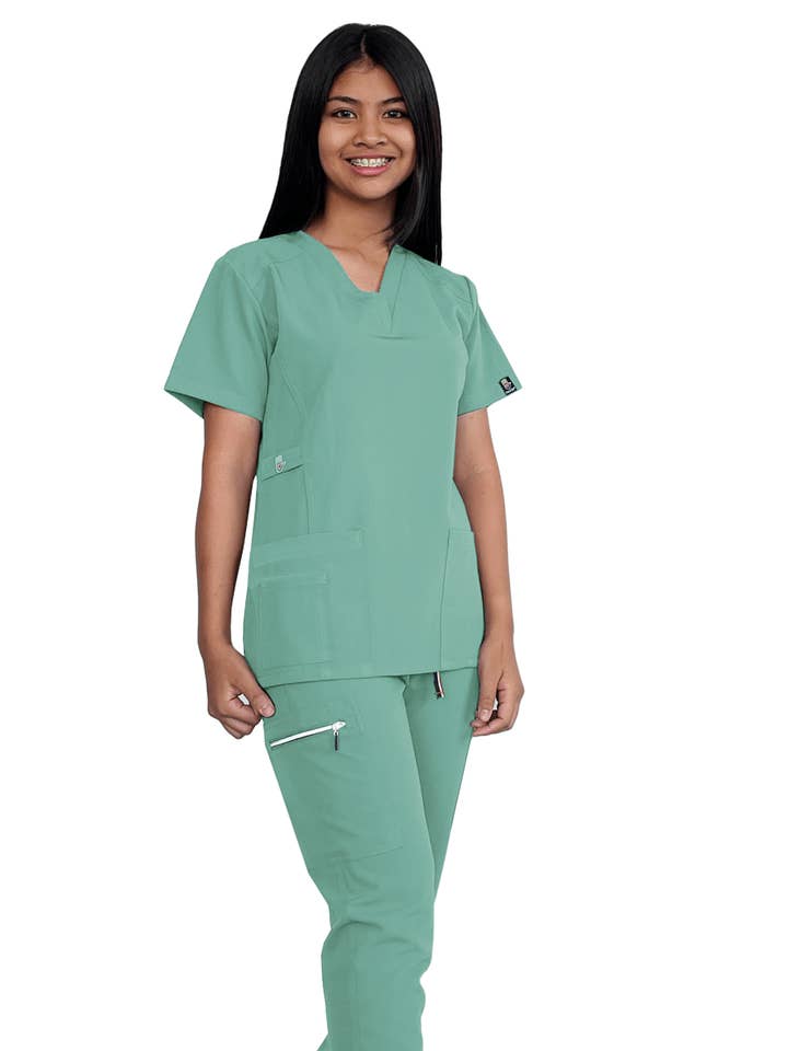 Uniforme femme slim stretch avec jogging zippé - Modèle ST88-JR pour la vente par Dress A Med