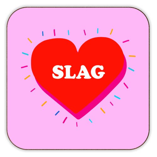 Coasters 'SLAG HEART' by Lilly Rose for wholesale by ART WOW