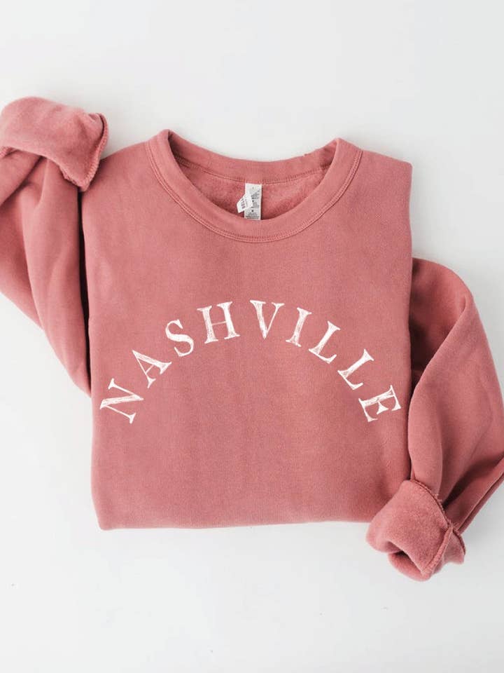 NASHVILLE Sweatshirt - Ribbed Cuffs and Waistband for wholesale by OAT COLLECTIVE
