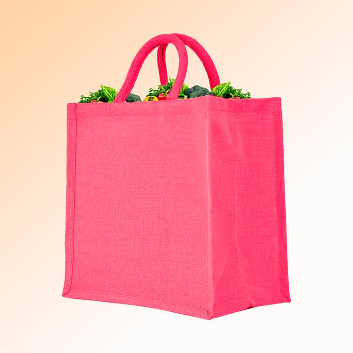 ecojutebags - Wholesale Grocery/shopping bag - Pack of 4 Juco Reusable Shopping Bag with Handles 12"x12"x8"14