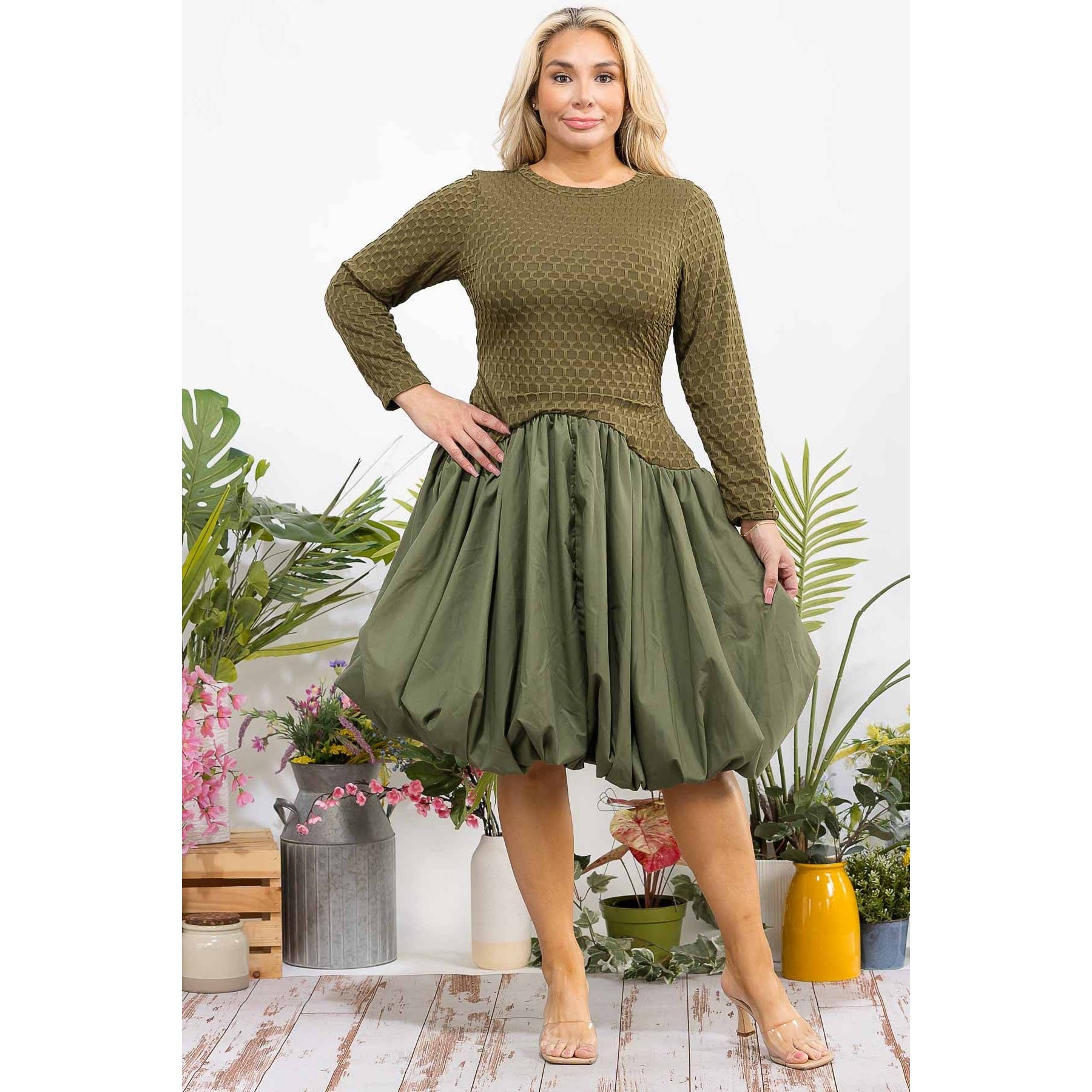 OLIVE PLUS BALLOON DRESS for wholesale on Faire5