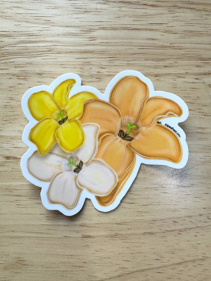 Puakenikeni Trio Aufkleber für den Großhandel von Irie and Haze