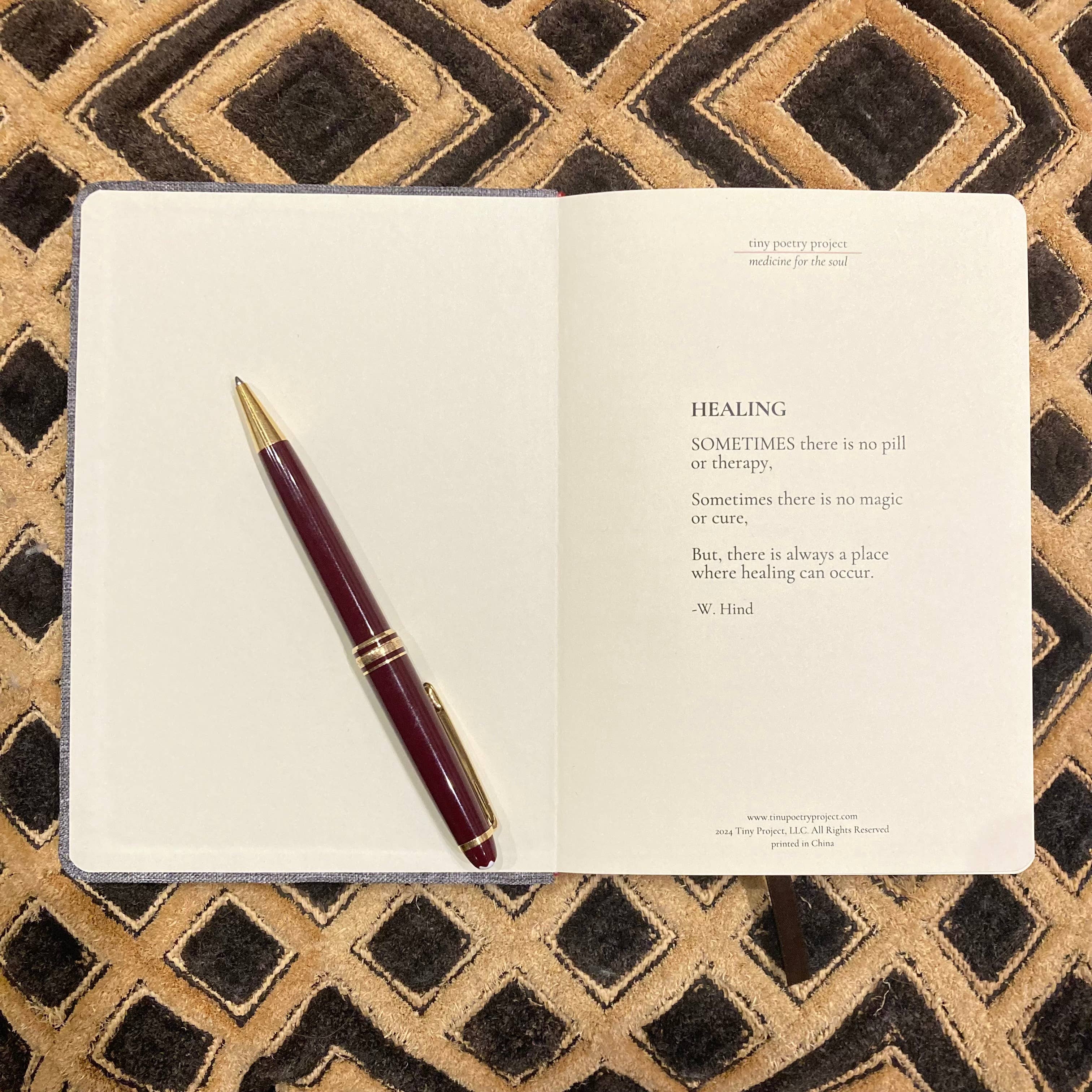 tiny poetry project - Wholesale Journal/Diary - Linen Journal TOWARD HEALING2