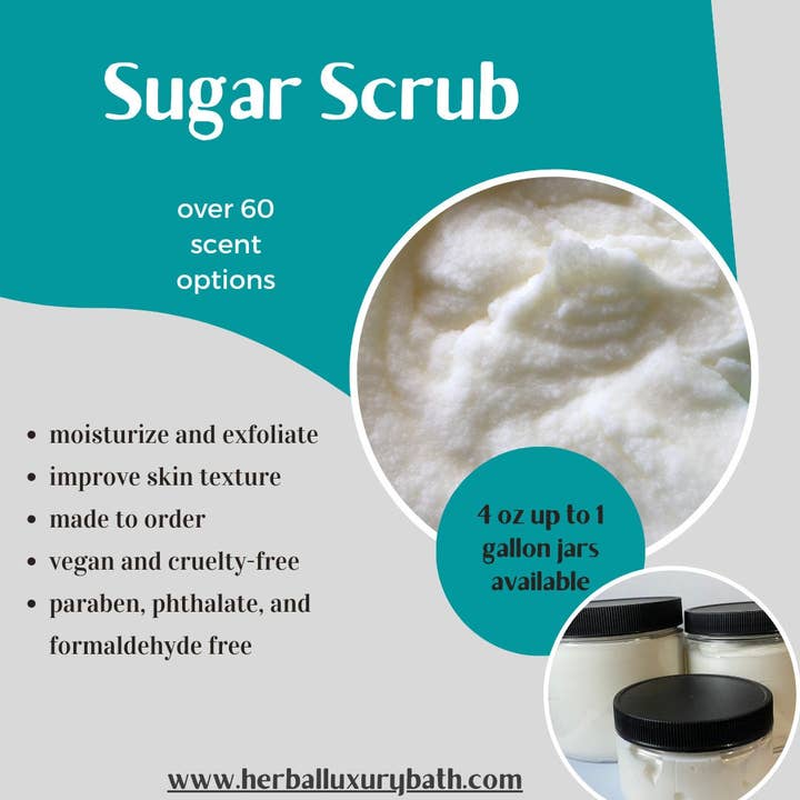 Herbal Love Creations- Luxury Bath and Body - Wholesale Body Balm/Butter - Half Gallon Combo- Body Butter and Sugar Scrub