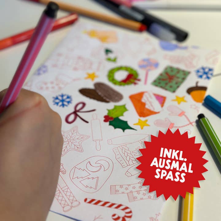 My Pretty Circus - Wholesale Envelopes - Envelopes "Christmas Doodles" - Set of 8 in DIN C56