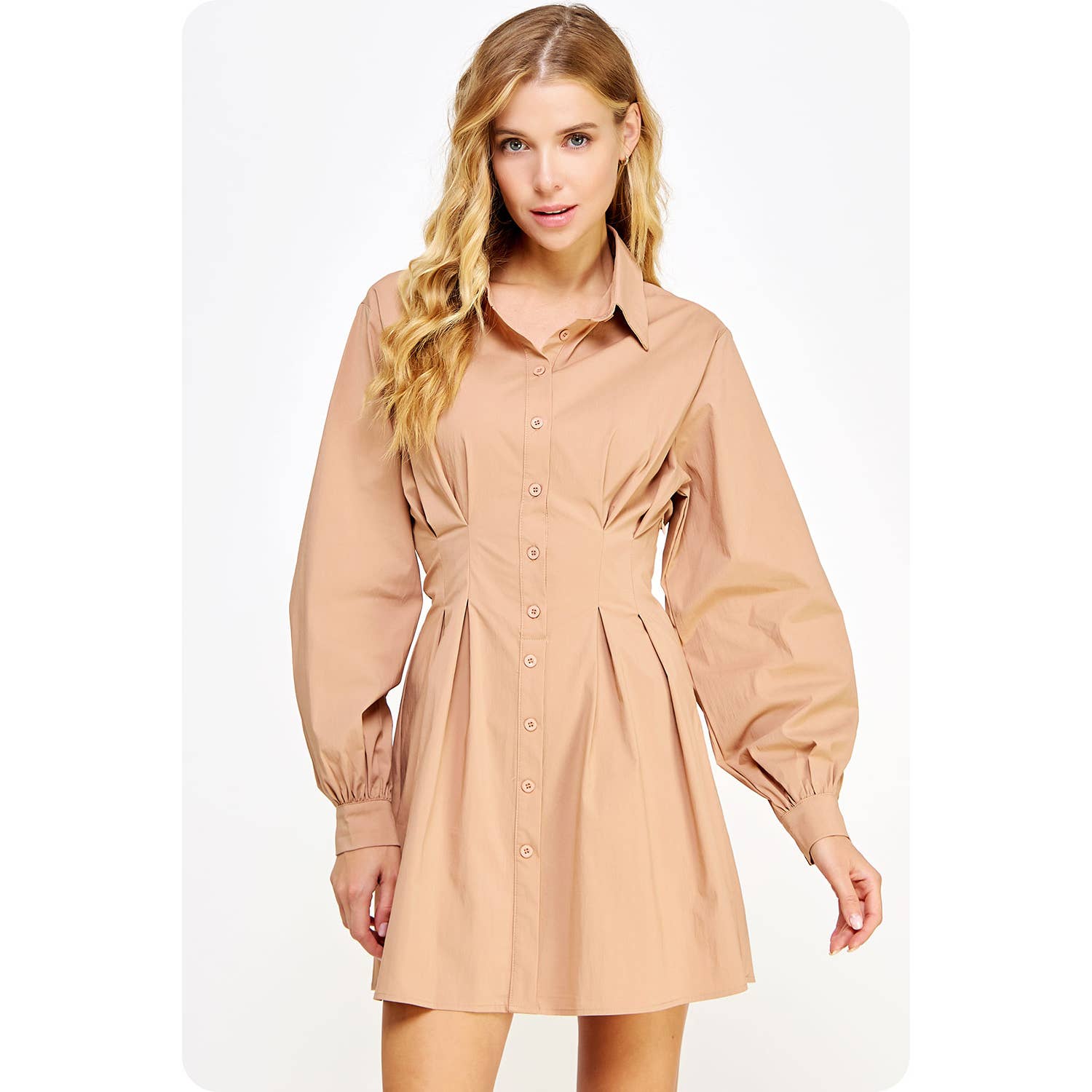 Strut & Bolt – wholesale Dress – Women's – Poplin Corset Shirt Mini Dress12