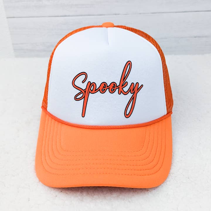 Spooky  Glow In The Dark Foam Trucker Hat for wholesale by Trendy Tee Co.