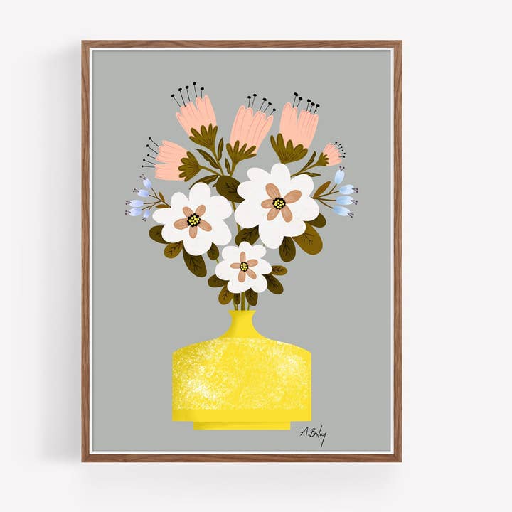 Sunshine Yellow - imprimé floral pour la vente par Annie Bailey Art