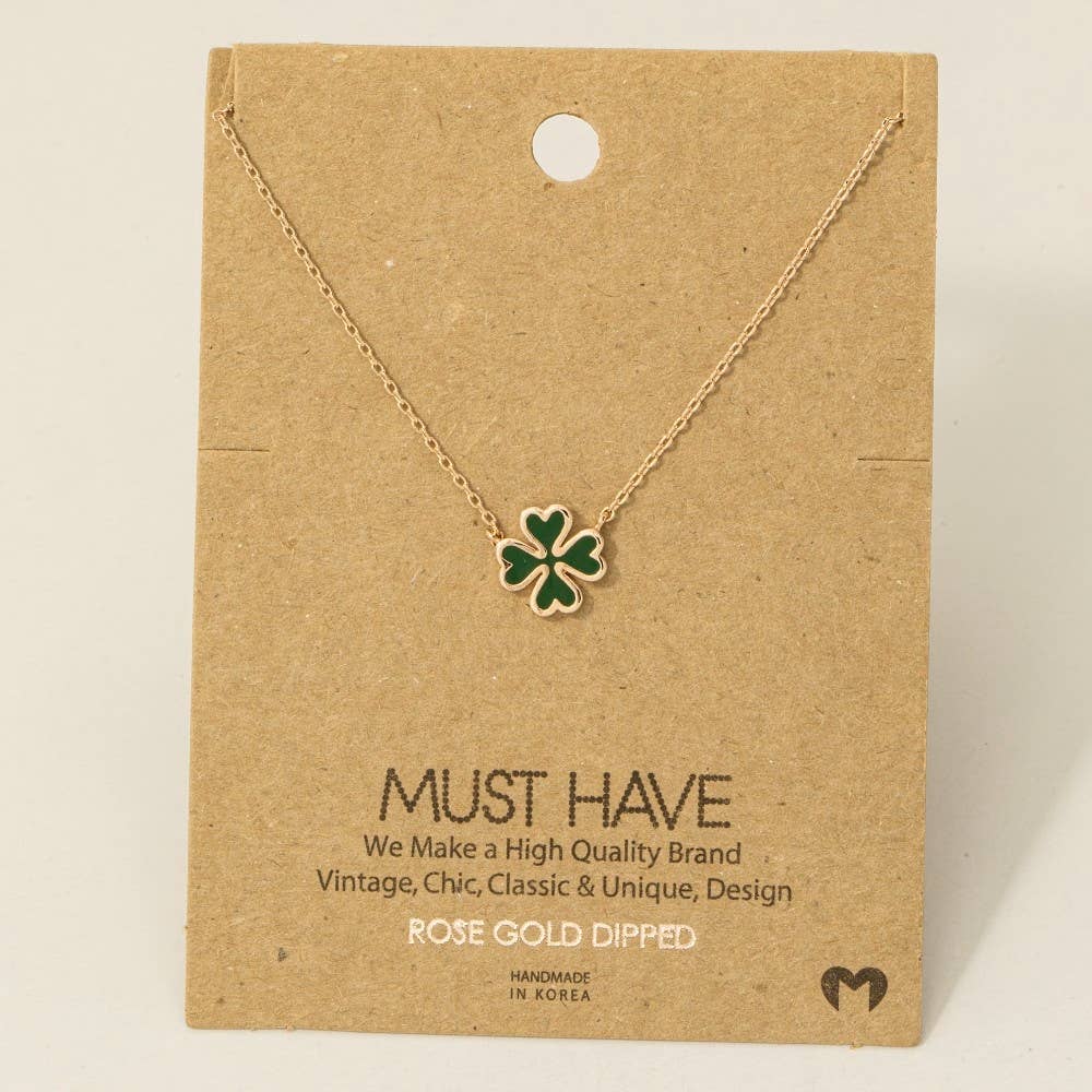 Fame Accessories - Wholesale Pendant/Charm Necklace - Green Clover Charm Necklace4