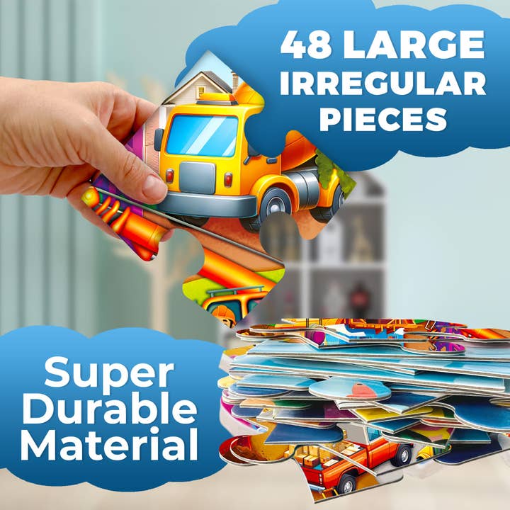 QUOKKA - Wholesale Puzzle - Kids - 2x3 FT Giant Floor Puzzles for Kids | Construction