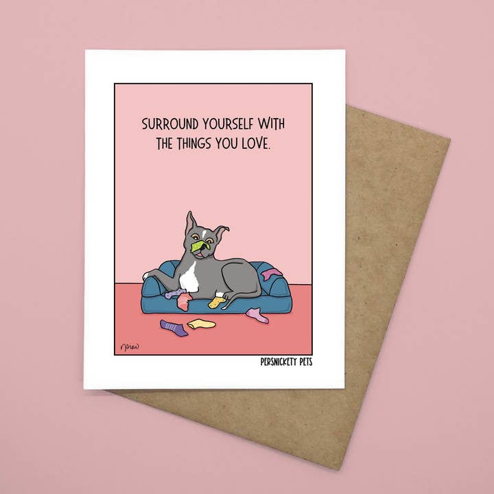“Surround Yourself With Love” Folded Notecard for wholesale by Persnickety Pets