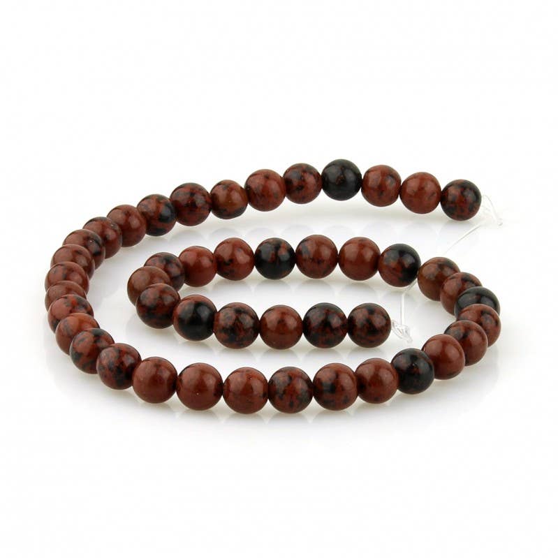 UniArt – Engroshandel Perler – Mahogni Obsidian Strimler, Kugler1