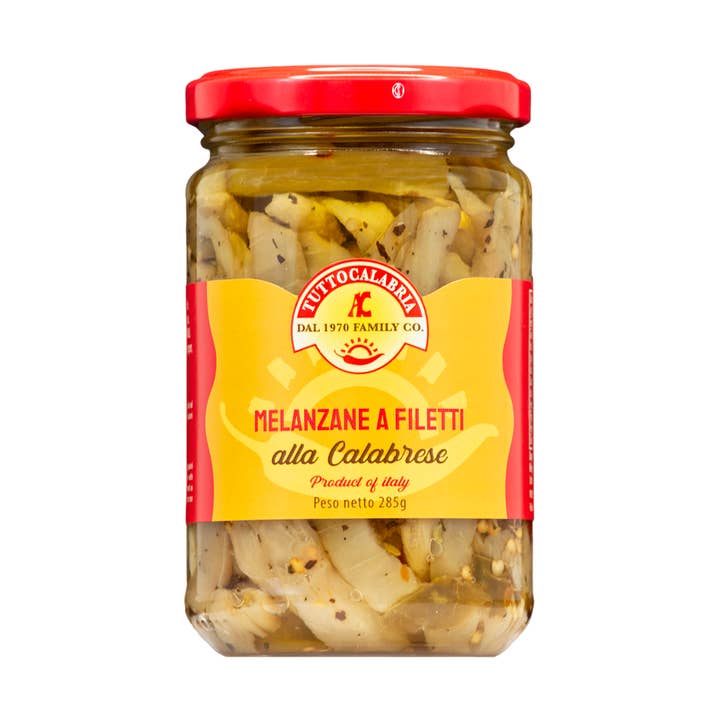 Melanzane a filetti alla Calabrese per antipasti e aperitivi per la vendita all'ingrosso da parte di TuttoCalabria