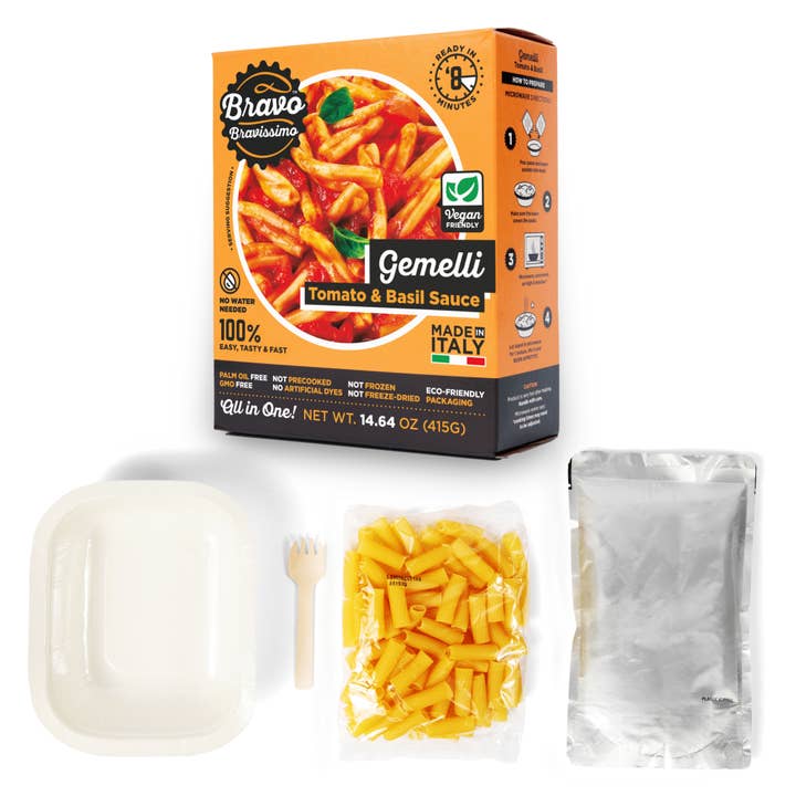 Bravo Bravissimo - Wholesale Shelf-stable prepared meal - Gemelli Tomato & Basil (pack of 6)3
