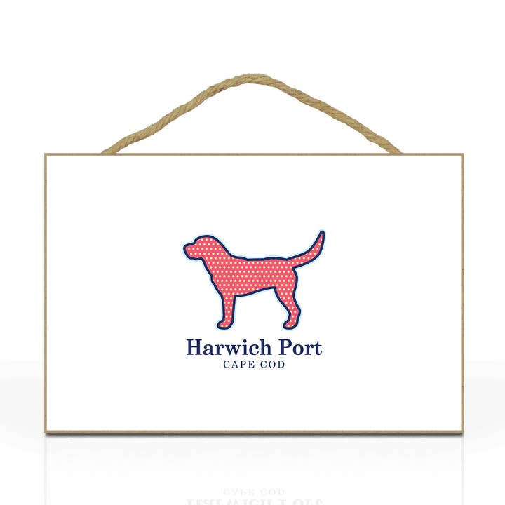 Customizable 10x7" Hanging Wood Plaque: Polka Dot Dog for wholesale by Matrix