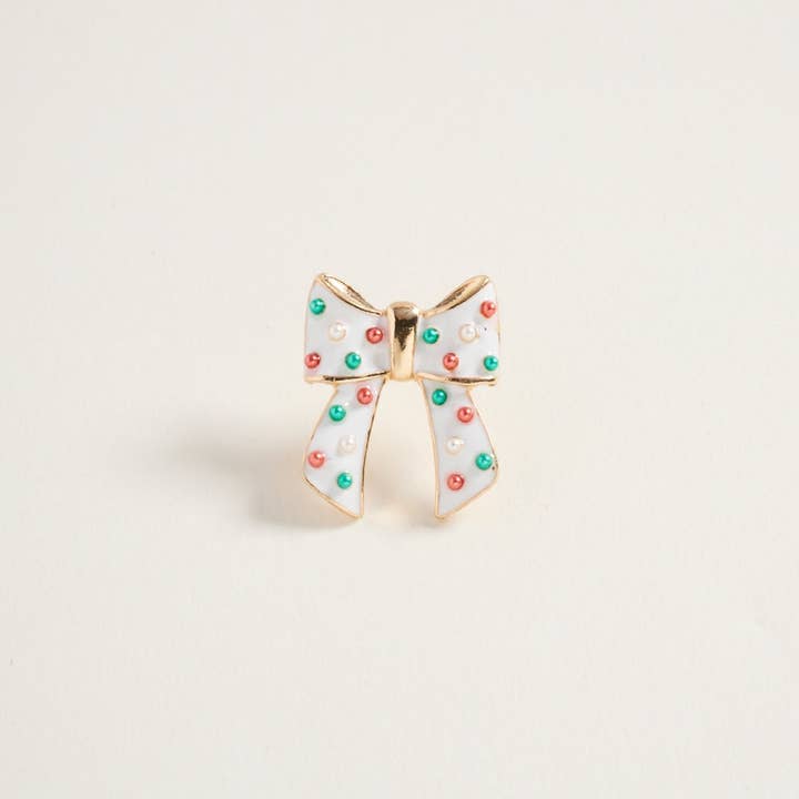 Designature New York - Wholesale Stud/Post Earrings - Christmas Bow with Pearls Post Earrings Jewelry11