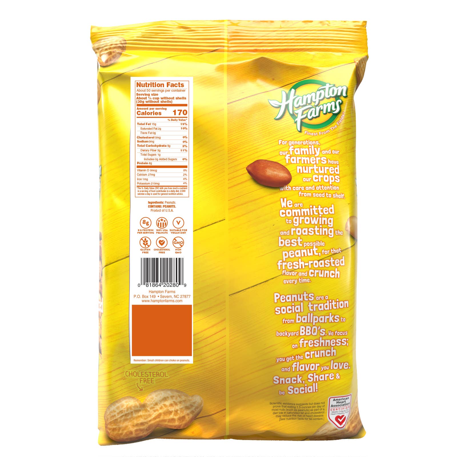 Hampton Farms - Wholesale Nuts - Unsalted Roasted Fancy Inshell Peanuts - 5lb.1