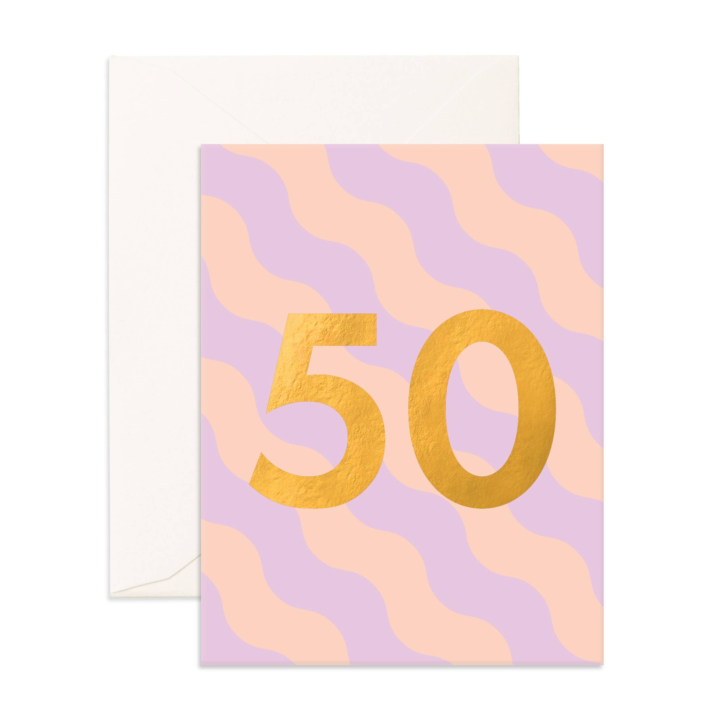 Fox & Fallow - Wholesale Birthday card - No. 50 Sorbet Ripple Greeting Card0