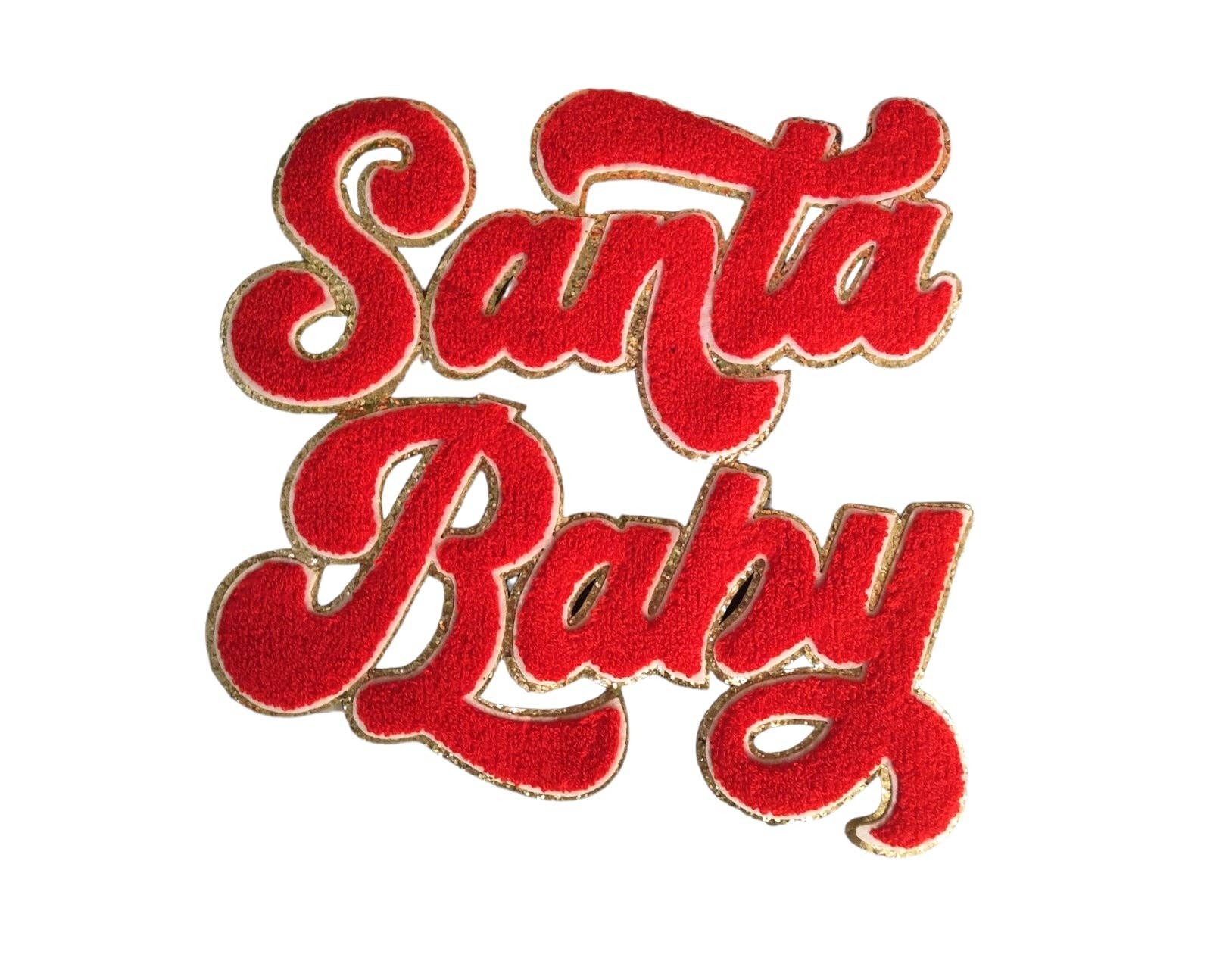 Wholesale Santa Baby Chenille Glitter Iron On Patch for your store