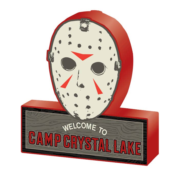 Friday the 13th Mask Peeking Large Die Cut MDF Box Wall Sign for wholesale by Silver Buffalo
