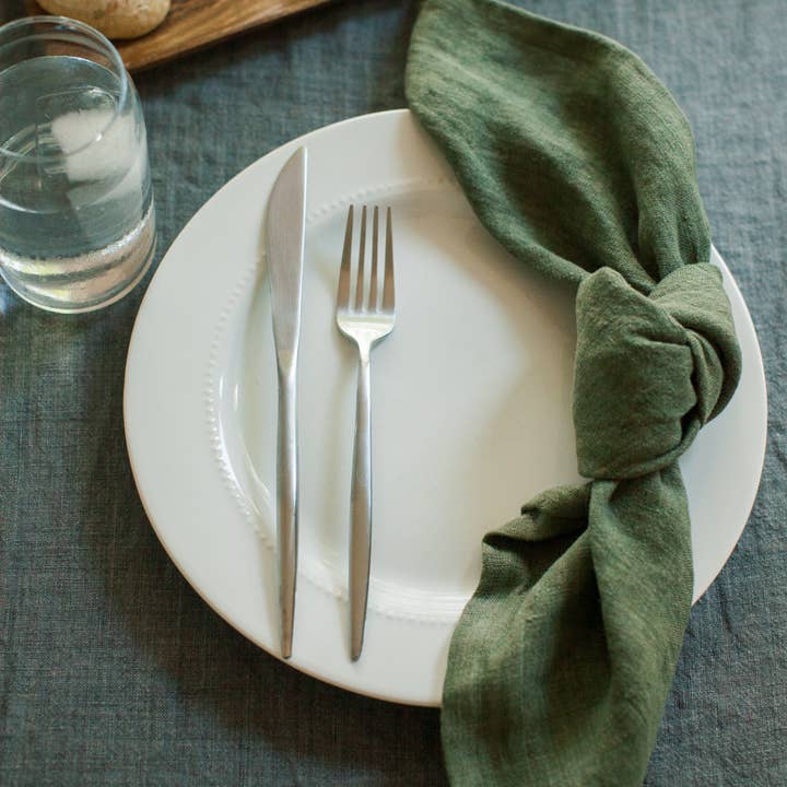 Creative Women - Wholesale Dinner & Cloth Napkin - Stone Washed Linen Hemmed Dinner Napkin