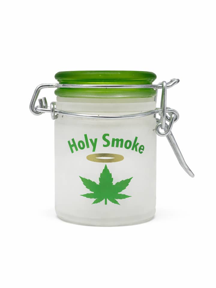 Mini lufttæt glasopbevaringskrukke – "Holy Smoke" | 45 ml for engroshandel hos Ted Miller Innovation