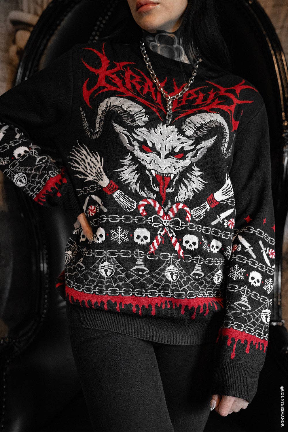 vampirefreaks - Wholesale Knit Sweater - Women's - Krampusnacht Knit Xmas Sweater2