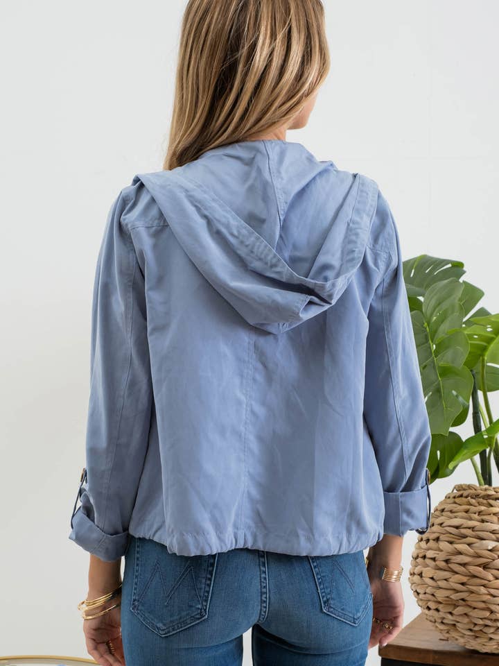 Blu Pepper - Wholesale Jacket - Women's - SNAP BUTTON ZIP UP HOODED JACKET18