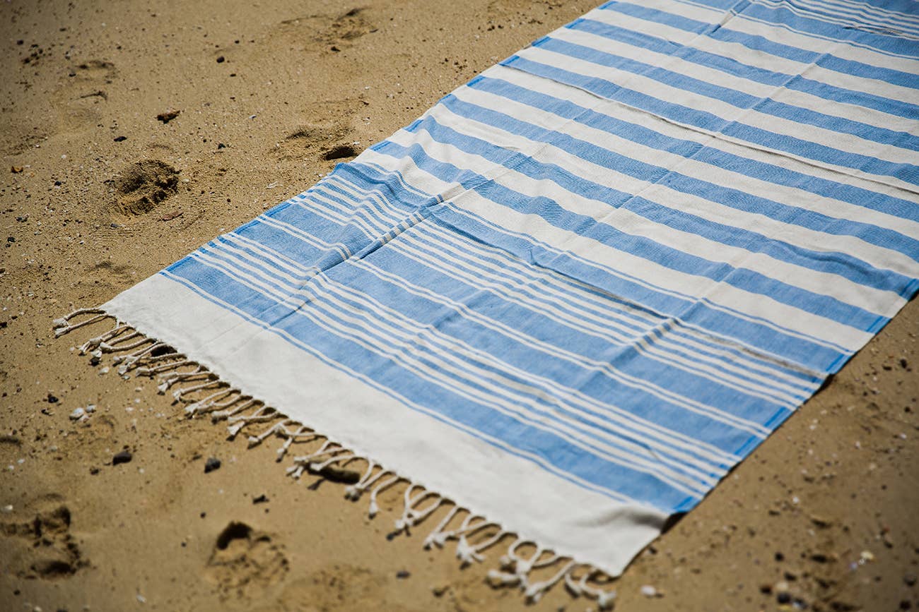 Kikoya - Vente Serviette de plage - Serviette de plage turque Anatolya Pestemal Hammam Fouta à séchage rapide5