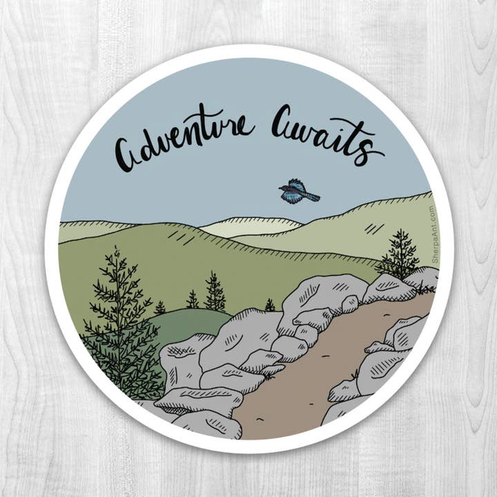 Adventure Awaits Sticker for wholesale by Sherpa Ant