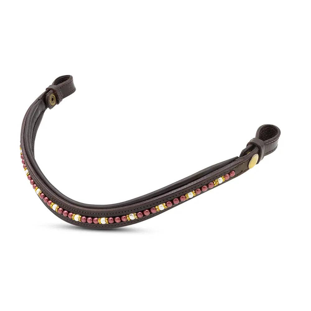 Grewal Equestrian - Wholesale Horseback Riding Gear - Splash of Ivory Snap Browband1