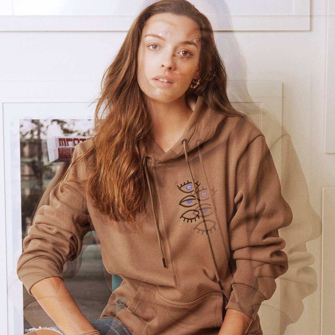 22 Jewelry - Wholesale Hoodie - Women's - SACHA SADDLE SWEATER BROWN UNISEX3