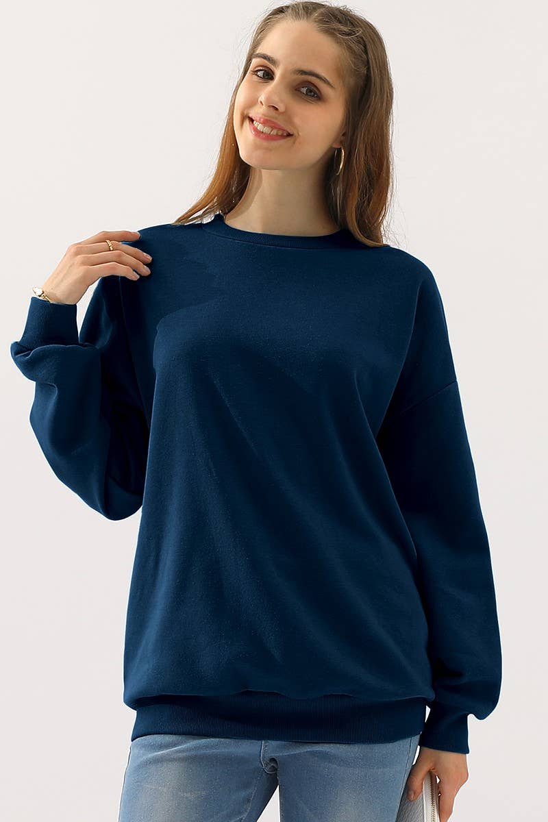 NINEXIS - Wholesale Sweatshirt - Women's - CWTTL902_CREW NECK LONG SLEEVE PULLOVER SWEATSHIRT TOPS1