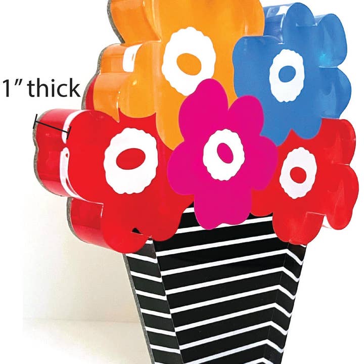 margo.rebecca - Wholesale Decorative Tabletop Object - flower bouquet acrylic block