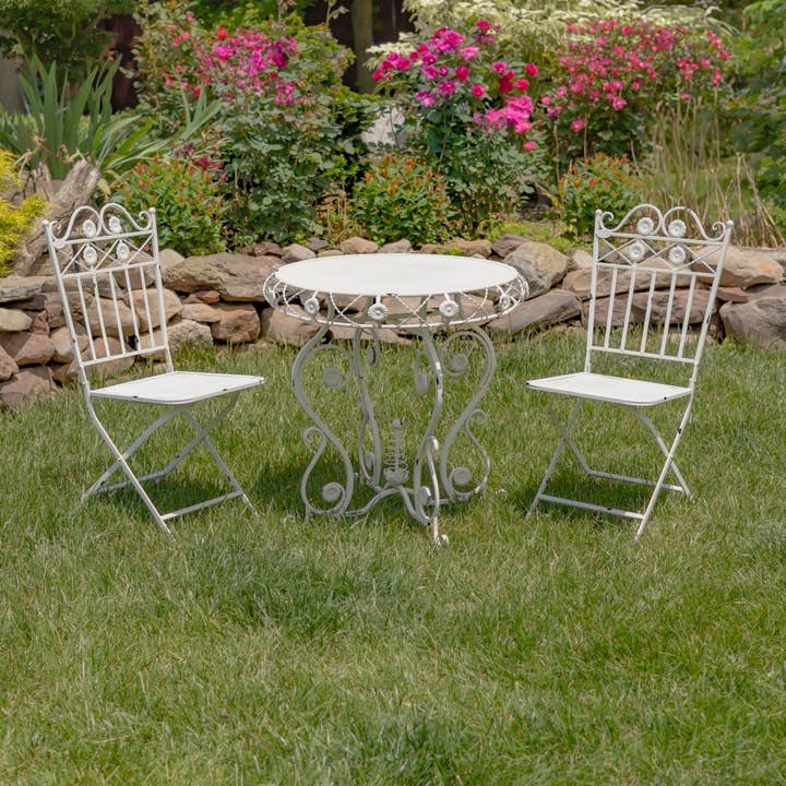 Zaer Ltd. International - Wholesale Patio Set - "Copenhagen 1843" Round Chair and Table- 3PC/ST- 3 Colors