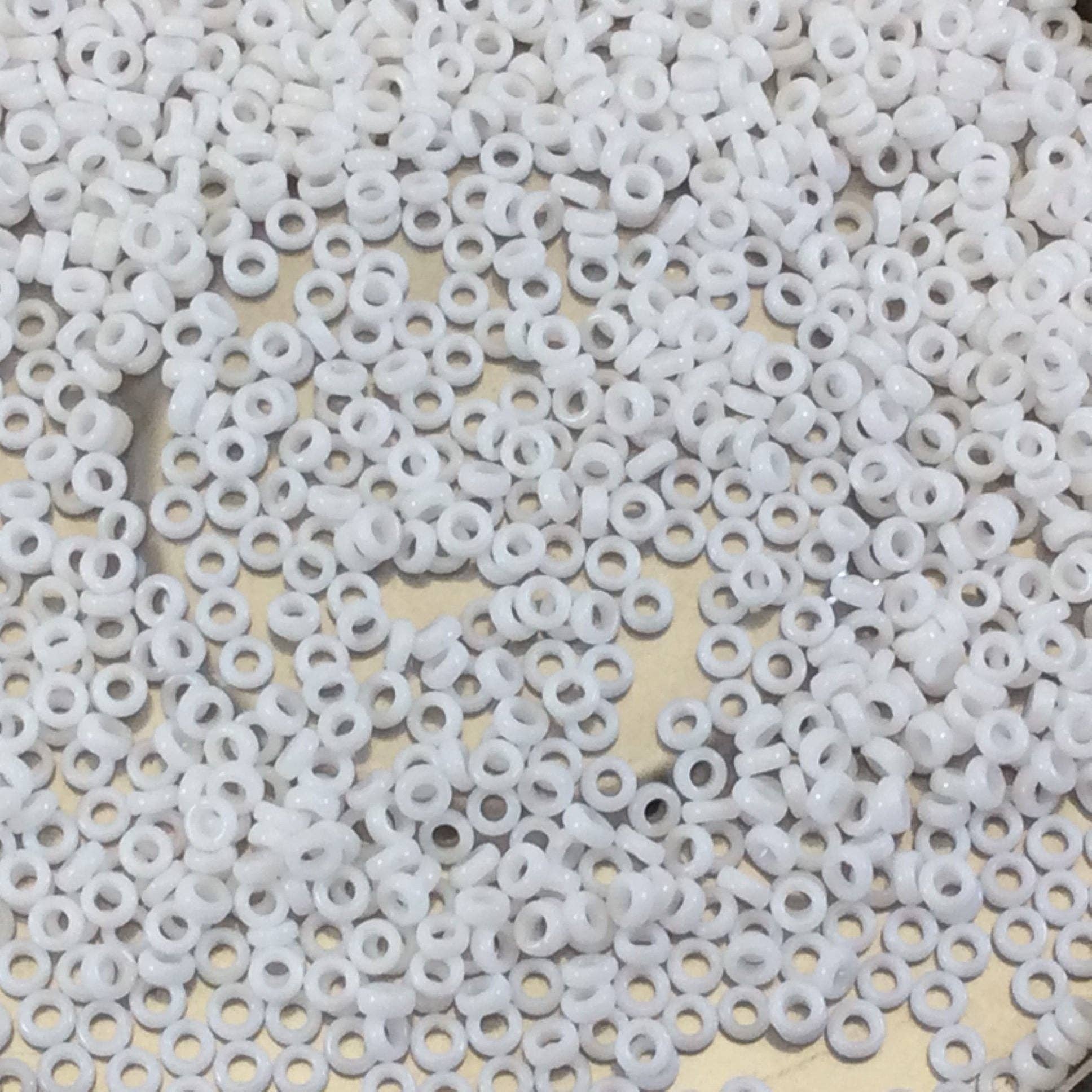 Only Beads - Wholesale Beads - Opaque White Miyuki Glass Seed Beads,1mmx2mm Genuine Spacer.2