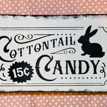 A Gnome on the Roam - Wholesale Sign - Fun Easter Sign, Cottontail Candy shelf sitter 11x5, spring