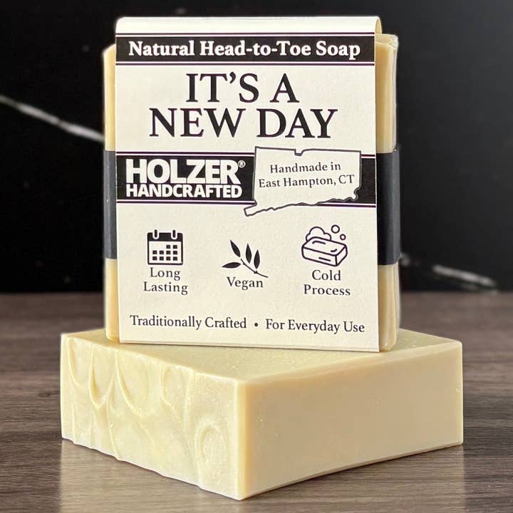Handmade Soap Bar | It's A New Day - Lemon + Lilac Leaves + Juniper Scented Scented | Handcrafted Bar Soap | Natural Cold Process | Vegan | 4.5 oz for wholesale by Holzer Handcrafted ®