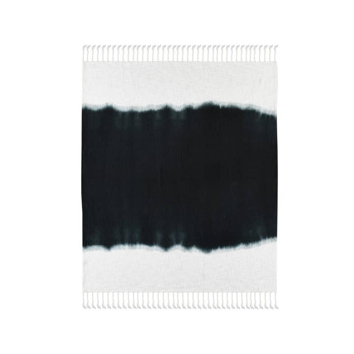 LR Home - Wholesale Throw Blanket - Hand-Dyed Color-Block Lightweight Cotton Throw With Fringe4