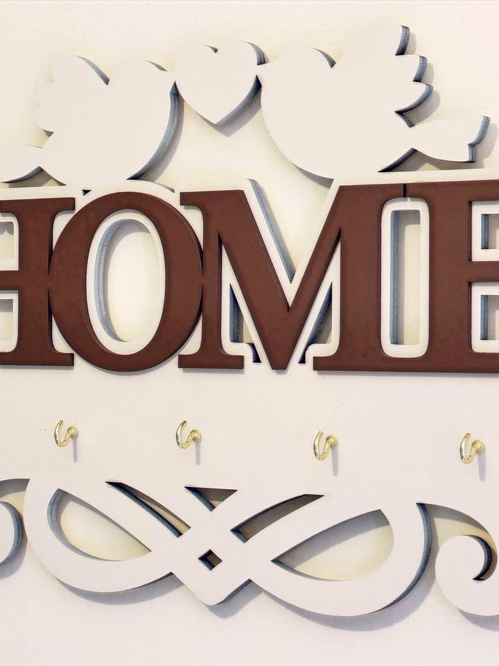 Llavero de pared de madera «Home» para venta al por mayor de Laser by D.A.M.