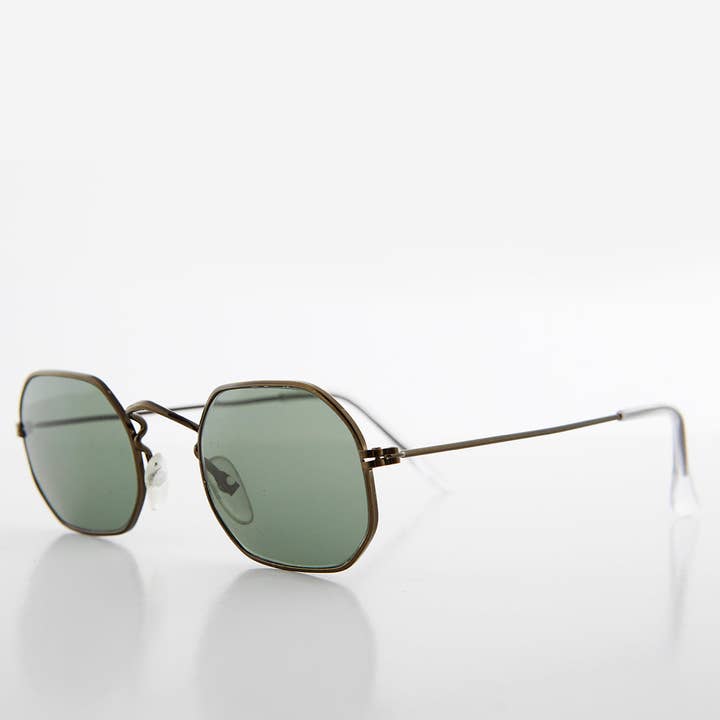 Octagonal Metal Frame Sunglass with Glass Lens - Vine for wholesale by SUNGLASS MUSEUM