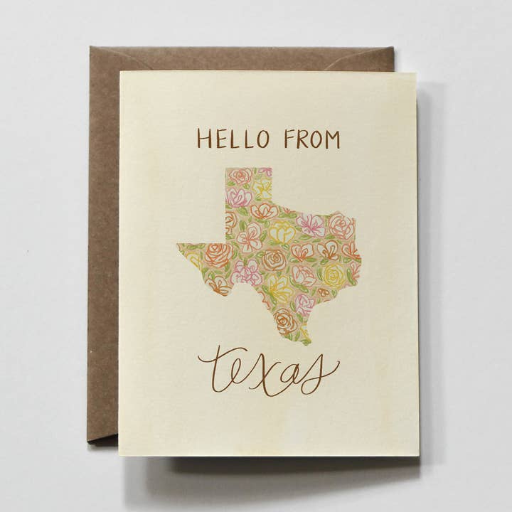 TEXAS | Hello From Oregon Custom City Greeting Card for wholesale by everglow handmade