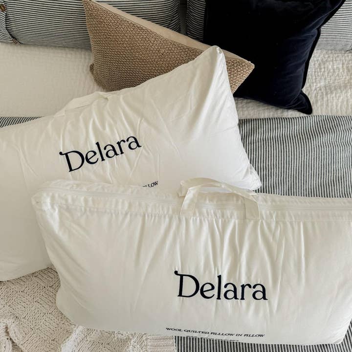 Delara - Venta al por mayor Almohadas - Almohada Ajustable de Alternativa de Plumas con Acolchado de Lana3