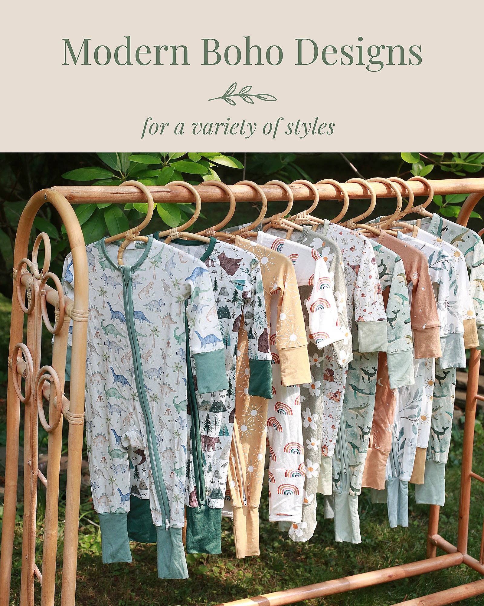 Miaoberry - Wholesale Sleepsuit - Baby - Miaoberry Boho Whales Baby Bamboo Convertible Sleeper4